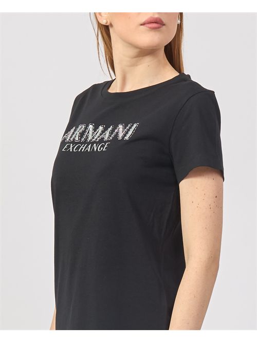 T-shirt girocollo Armani Exchange con logo con strass ARMANI EXCHANGE | XW000387-AF10354UC001